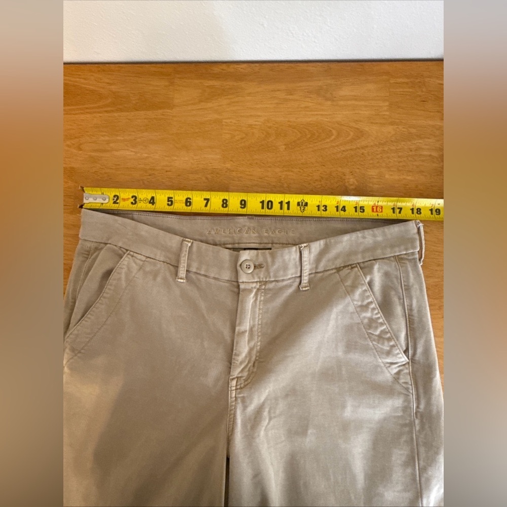 American Eagle Women's Skater Trouser Khaki Baggy Wide Leg Pants Tan Sz 16 Short - Picture 8 of 10